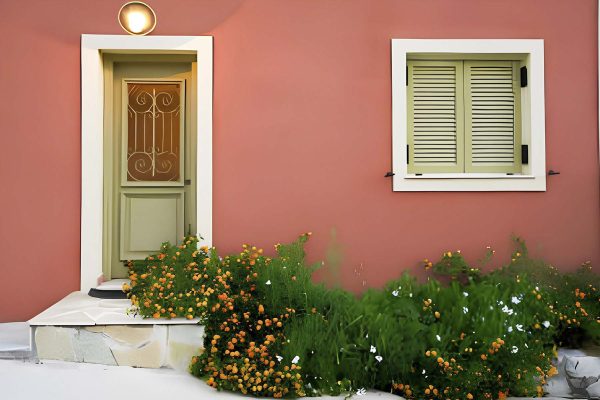 View of the entrance of the villa in Leivathos - property id 2050