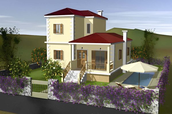 Πρόταση κατασκευής διώροφης κατοικίας στην Κεφαλονιά - Κωδ. Ακινήτου 2077