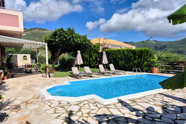 side view of the pool of the villa in Katelios - property id 3341